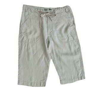 Tristan‎ 100% Linen Beige Capri Pants Medium